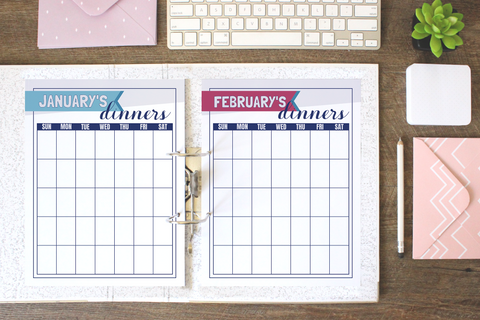 Monthly Meal Planning Calendar Printables